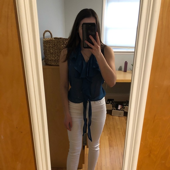 Teal Ruffled Top - Picture 2 of 3